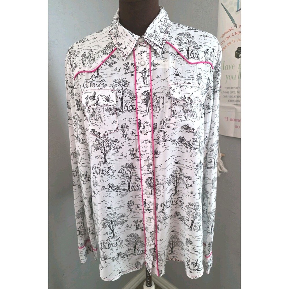 Women's Roper Western Shirt Summer Day Pattern Size Large